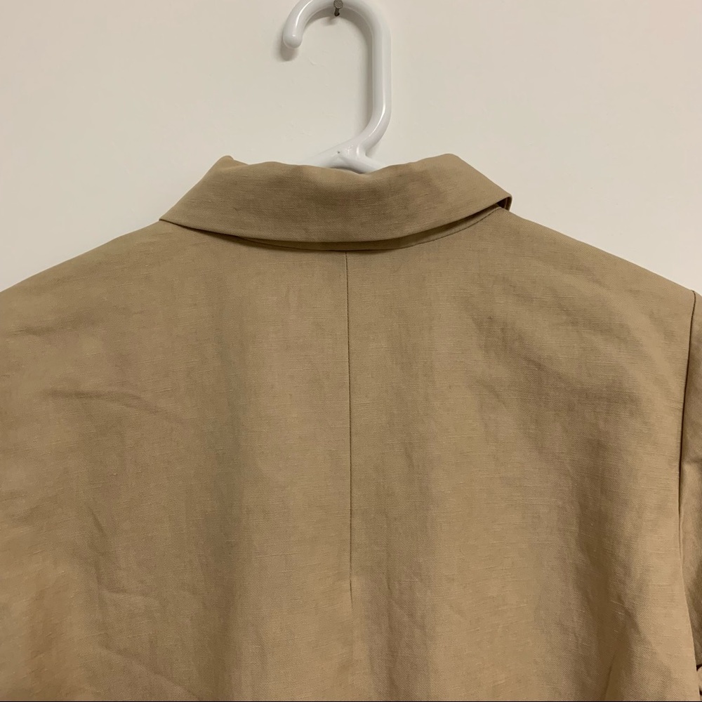 Lewit Tan Linen Blend Ruffle Jacket - Picture 10 of 15